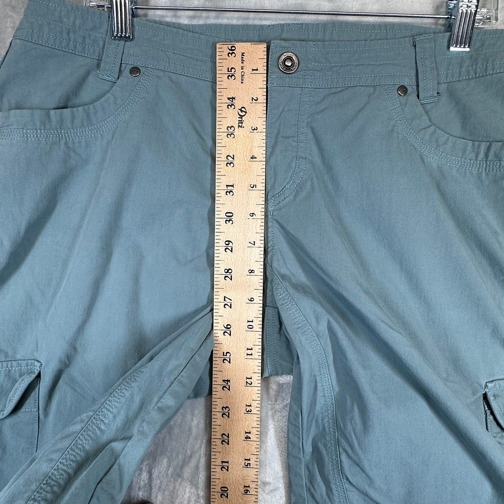 Kuhl Cargo Shorts Womens 14 Green Vintage Patina Dye Hiking Utility Outdoor - Picture 5 of 11